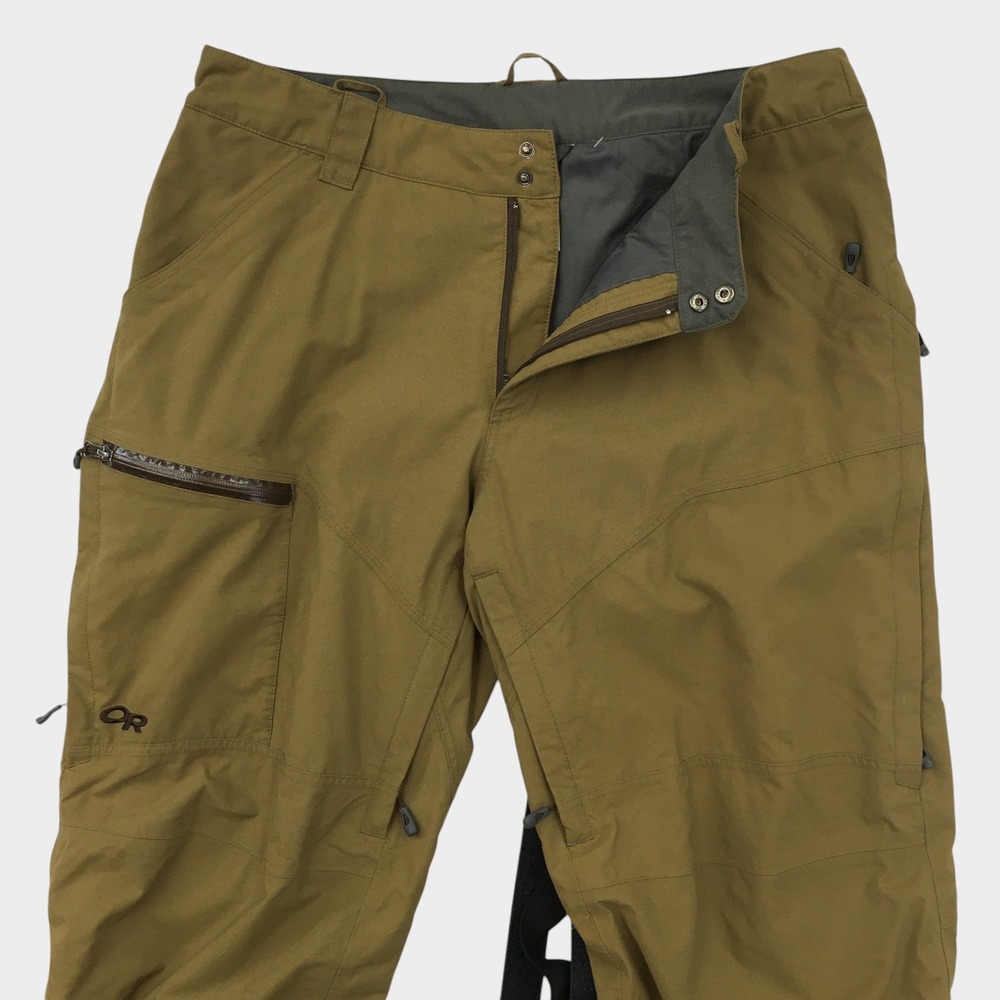 Outdoor Research Blackpowder Pants Mens XL Brown Olive Ski Snowboard RECCO Cargo